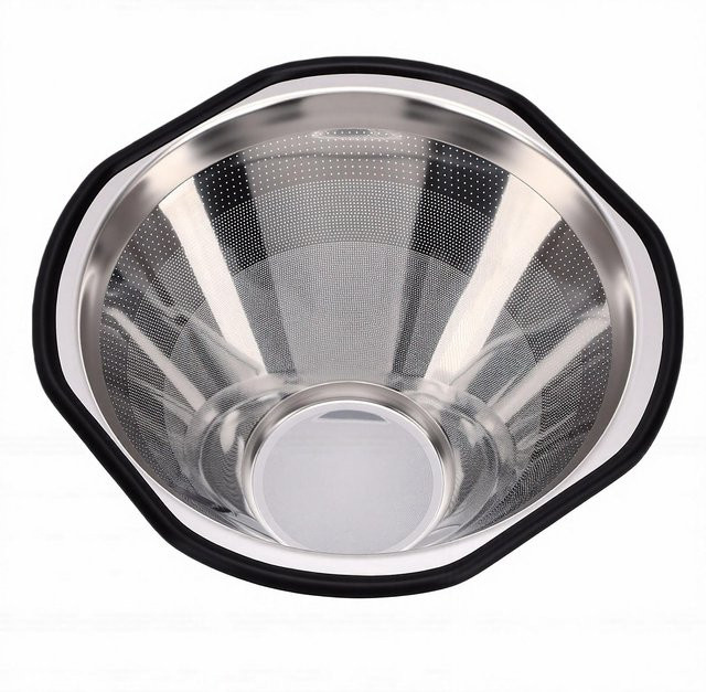 Wiederverwendbarer Edelstahl-Kaffeefilter mit feinem Sieb von Fishine passend für Kalita Wave 185 Dripper in Grau - Bild 1