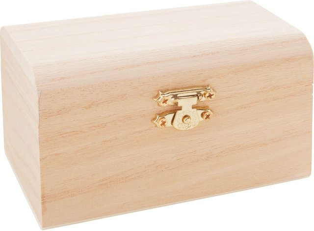 VBS Holztruhe aus Rohholz in Beige, B/T/H: 12 x 8 x 6,5 cm - Bild 1