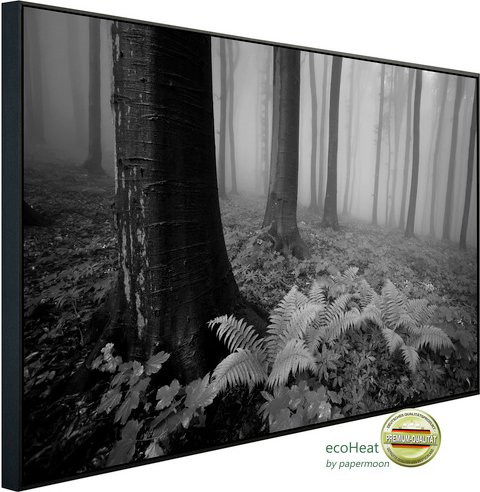 papermoon EcoHeat Infrarotheizung in Wald Schwarz und Weiss mit Matt-Effekt, App-Steuerung und Überhitzungsschutz - Bild 1