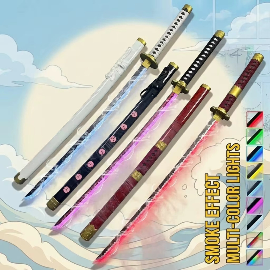 Bandai One Piece Zoro Cosplay Requisite, LED-Licht Samurai-Säbel, Holz - Bild 2