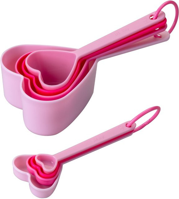 Paris Hilton Messbecher- und Messlöffel-Set mit Herz-Design, 8-teilig, rosa pink - Bild 1