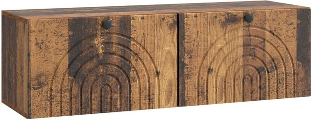 Wandmontierter TV-Schrank vidaXL in Braun im Landhausstil mit Drehtüren aus Holzwerkstoff und Metall, B/H/T: 98 x 30 x 30 cm - Bild 1