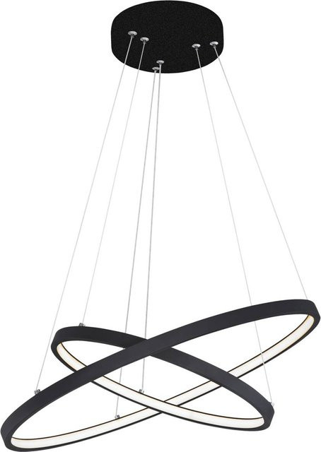 Pocoline Pendelleuchte Agneta in Schwarz aus Metall und Kunststoff mit LED und Fernbedienung, Durchmesser: 50 cm - Bild 1