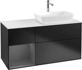 V&B Waschtischunterschrank Finion in Blau mit weißer Lackierung, Breite: 120 cm, Tiefe: 50,1 cm, Höhe: 50,1 cm - Bild 1
