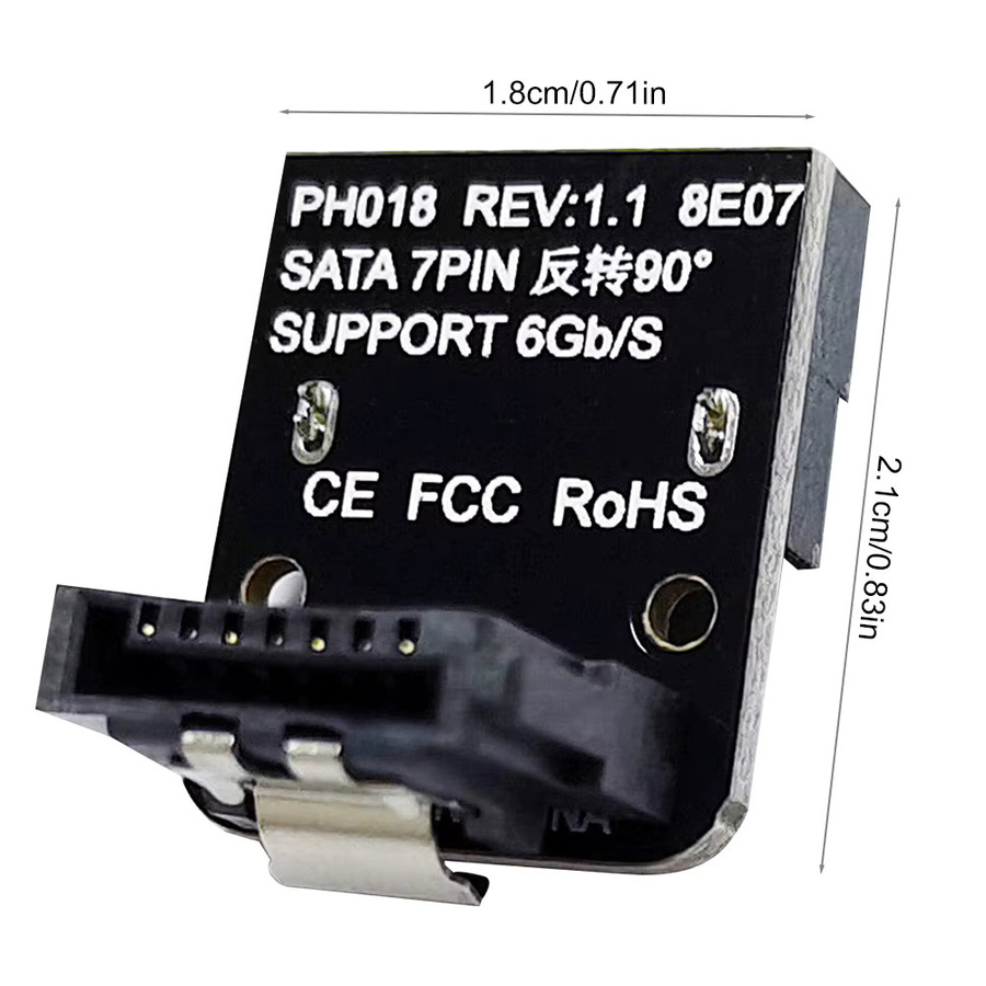 SATA 7-Pin Buchse auf 7-Pin Stecker Adapter mit 90 Grad Winkel in Schwarz für Motherboard und Mainboard - Bild 4