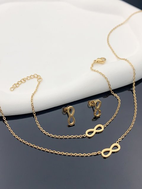 Schmuck-Set 4-teilig, 18 Karat vergoldeter Edelstahl, Gold, Damen - Bild 1
