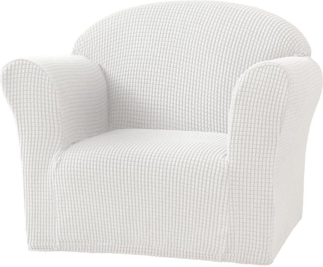 HomeHarmony Elastische Fleece-Kindersofa-Abdeckung in Weiß, Waschbarer und Fleckresistenter Schutzbezug für Kleine Sofas - Bild 1