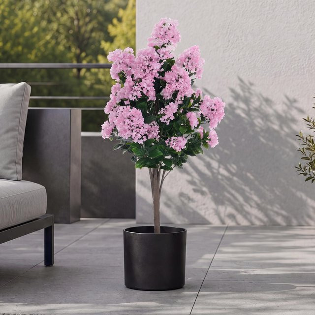MCW Künstlicher Flieder Q87 Dekopflanze in Pink, Outdoor Kunstbaum aus Polyethylen, Höhe: 95 cm, Breite: 40 cm, Tiefe: 40 cm - Bild 2