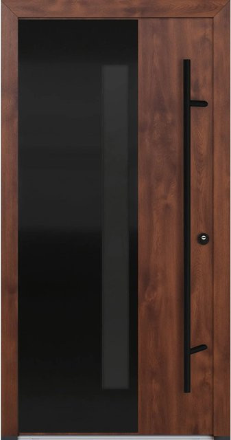 FM Türen Innenbeschläge Set AS68 Modell 66 in Nussbaum mit Beschlägen aus Stahl, Rechts, Breite: 100 cm, Höhe: 200 cm - Bild 1