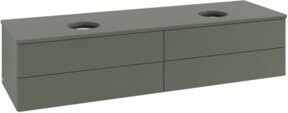 V&B Waschtischunterschrank Antao mit Frontstruktur und Beleuchtung in Grau, B/T: 160 x 50 cm - Bild 1