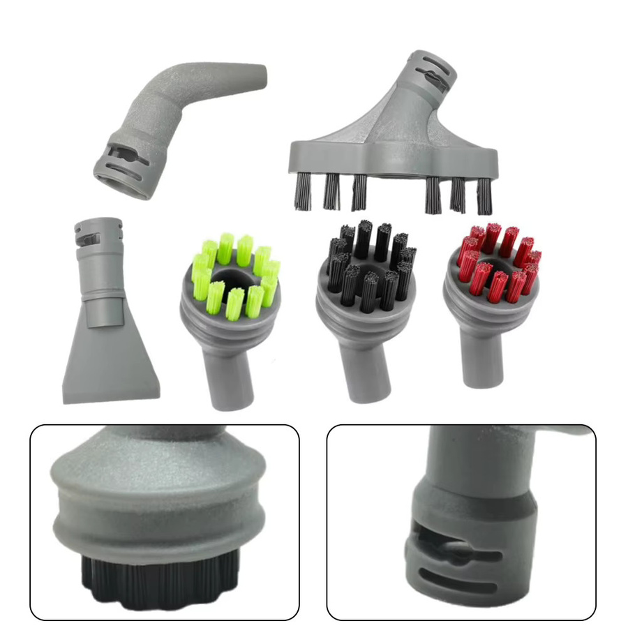 6 Stück Flachschaber-Fugenbürsten Set mit 3 farbcodierten Rundbürsten als Ersatzteile für Bissell Dampfreiniger 39N7A 39N7V 39N7H 2994B - Bild 2