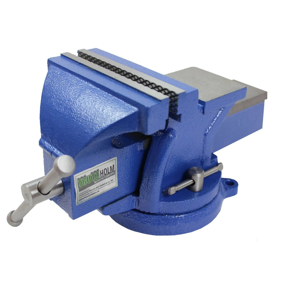 TRUTZHOLM Schraubstock Parallel 360 Grad drehbar mit Amboss in Blau, Spannweite: 150 mm - Bild 2