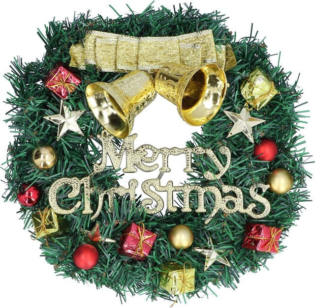 Beleuchteter Weihnachtskranz von CosyHome in Grün zum Aufhängen - Bild 1