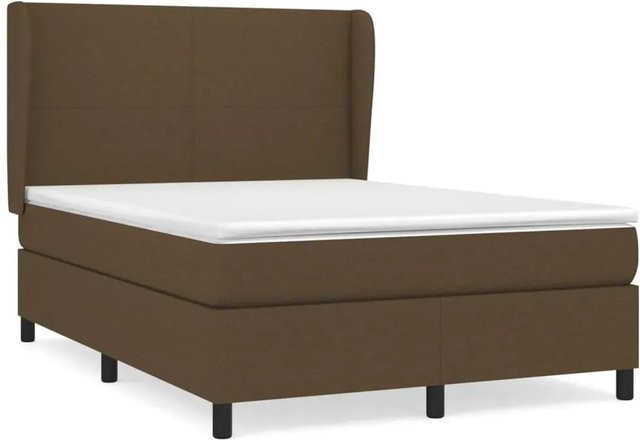 vidaXL Boxspringbett mit Matratze Dunkelbraun B/T: 140 x 200 cm - Bild 1