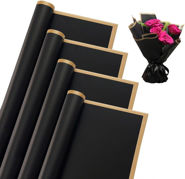 20 Blatt wasserfestes Blumen-Geschenkpapier mit goldenen Kanten in Multicolour für DIY-Blumensträuße - Bild 1