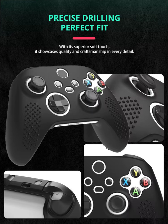 DATA FROG Silikon-Schutzhülle für Xbox Series S Core Controller in Schwarz, rutschfeste Schutzabdeckung für dein Controller-Gehäuse - Bild 3