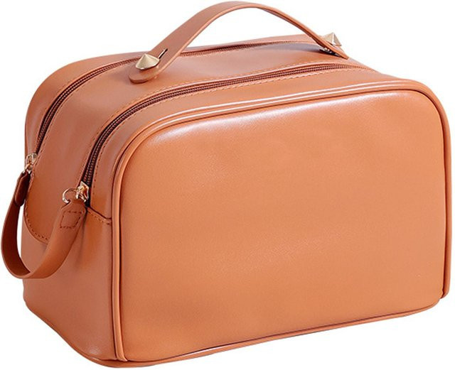 OutsideWorld Make-up Tasche, PU-Leder, braun - Bild 1
