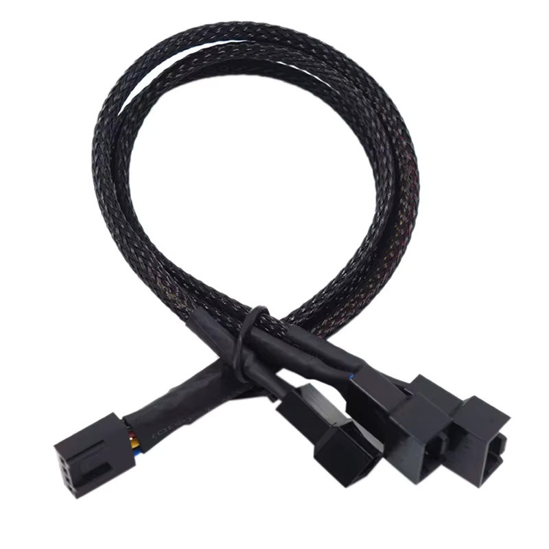 Ashiboogoole 4-poliges PWM-Lüfter-Verlängerungskabel Splitter, schwarz, Länge: 27 cm - Bild 2