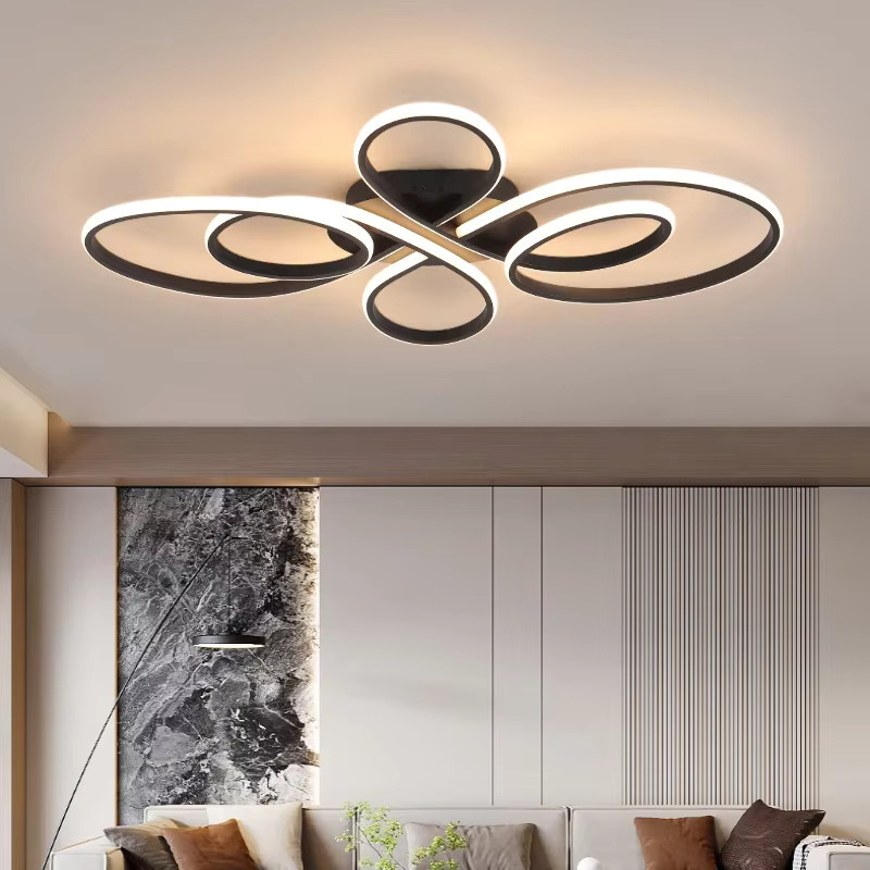 TAONUANSHU Moderne LED-Deckenleuchte in Schwarz und Weiß für Wohnzimmer, Arbeitszimmer und Schlafzimmer - Bild 2