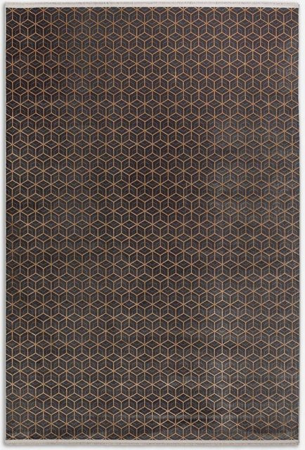 Teppich JOOP! METRIC in Anthrazit mit geometrischem High-Low-Effekt aus Viskose und Polyacryl - Bild 1