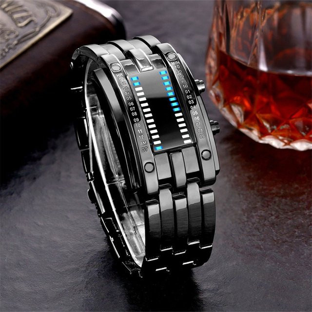 occkic Digitaluhr, Edelstahl, Schwarz, Unisex - Bild 1