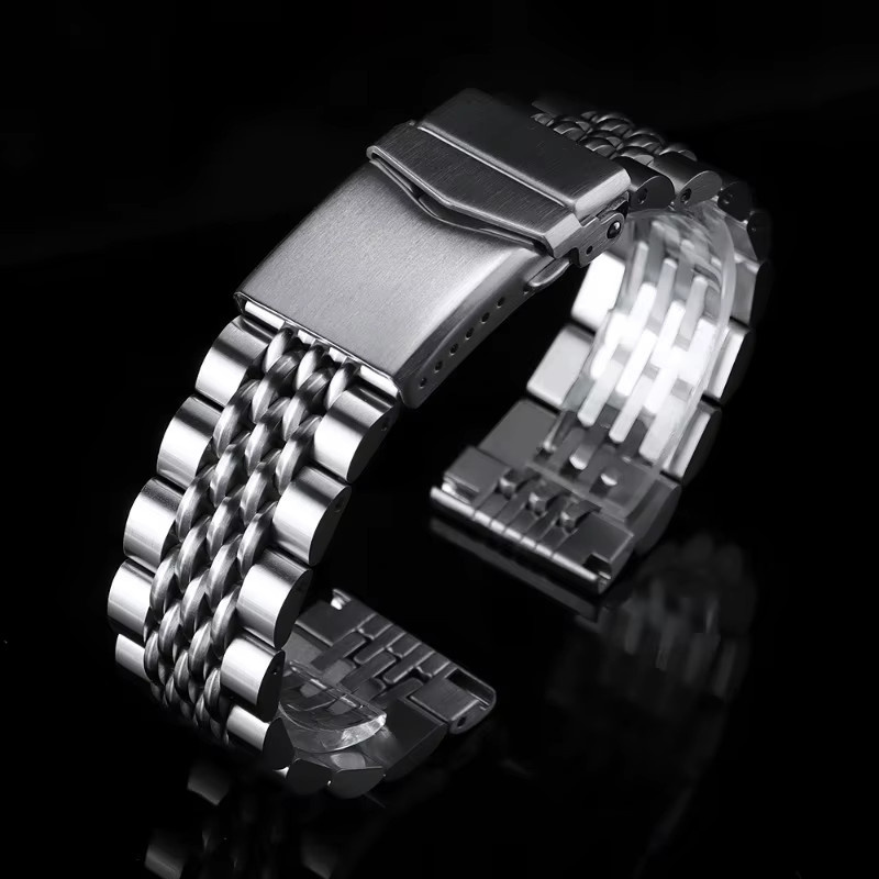 Uhrenarmband Edelstahl, Faltschließe, Silber, Unisex - Bild 2