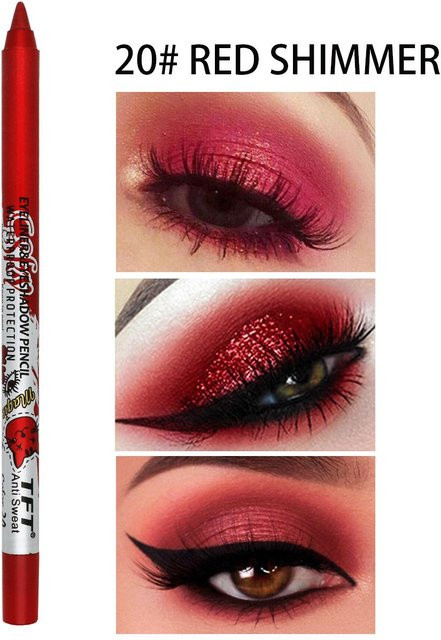 TFT Pearl Eyeshadow Pencil Color Eyeliner, 20# RED SHIMMER, Creme - Bild 1