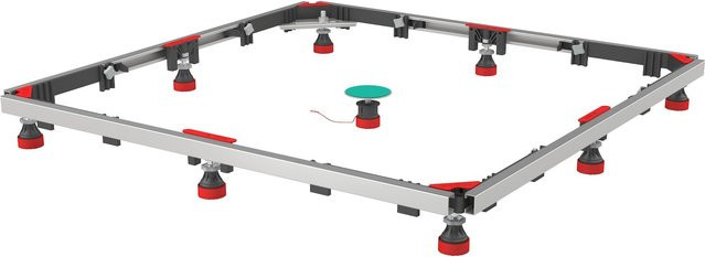 MEPA Montagerahmen SF Rechteck Einbaurahmen Universal für Duschwannen, Farbe: Silber, Breite: 120 cm - Bild 1