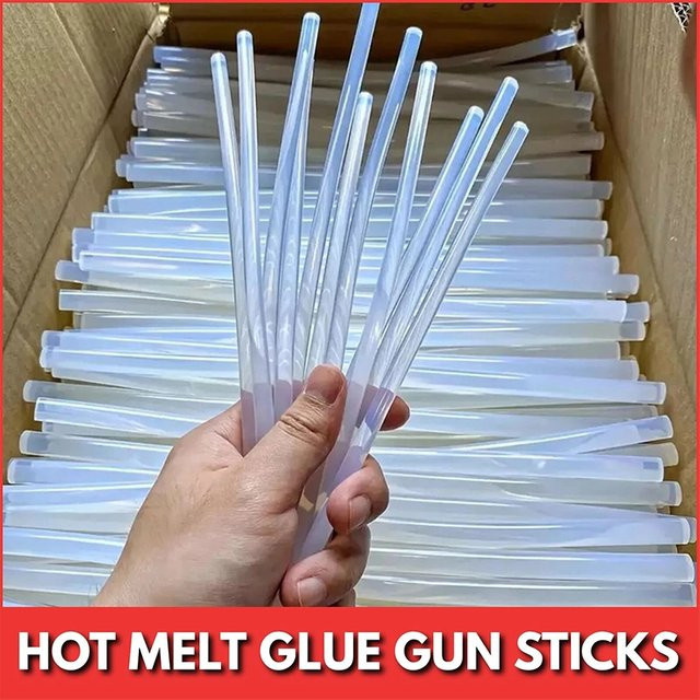 Stark haftende Heißklebesticks in Transparent für Bastelarbeiten und Reparaturen, Länge: 100 mm, Durchmesser: 7 mm - Bild 1