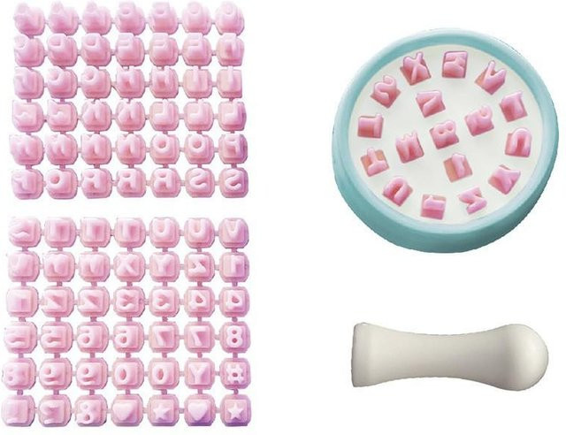 NATAWA Plätzchenform aus Kunststoff mit Buchstaben und Zahlen für DIY Weihnachtsplätzchen und Fondant-Prägung, Weiß - Bild 1