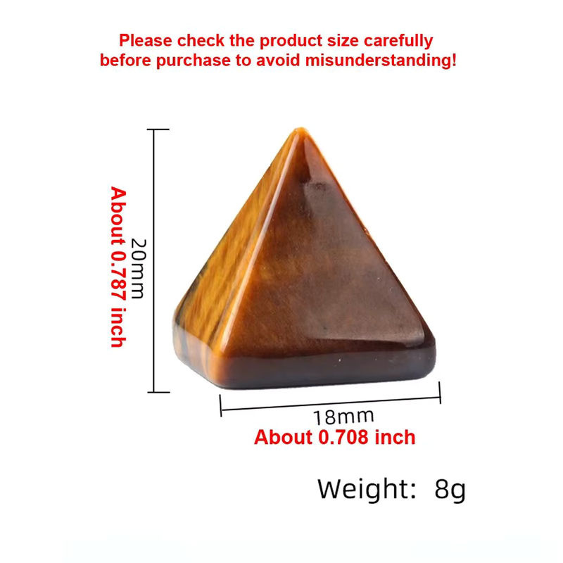 Pyramiden aus Naturstein Amethyst Tigerauge und klarem Quarz in Lila, Braun und Transparent, Geometrische Deko-Ornamente für deine Wohnkultur, B/H: 18 x 20 mm - Bild 2