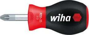 Wiha SoftFinish Pozidriv Schraubendreher mit kurzer Rundklinge PZ1, rot-schwarz-silber, Länge: 25 mm - Bild 1