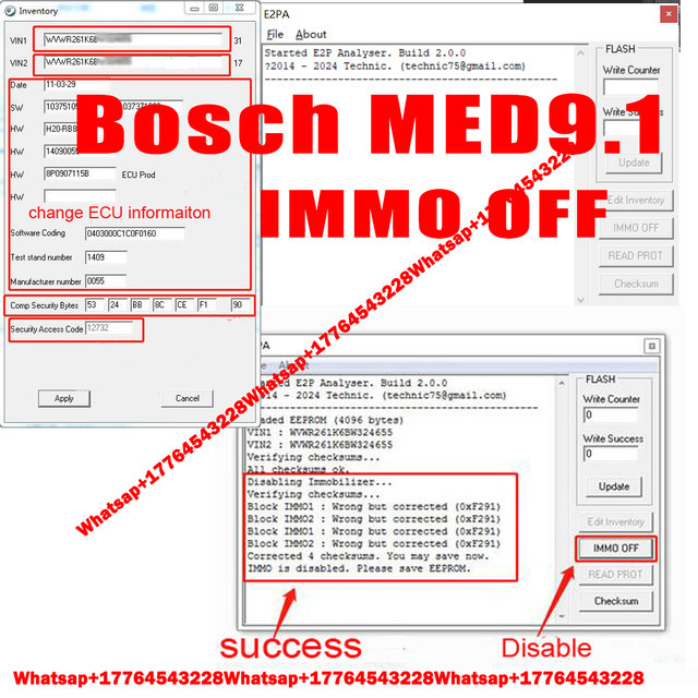 Bosch MED 9.1 IMMO OFF ECU Tool für EEPROM und FLASH Engine Management Units - Bild 1