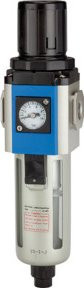 Riegler Filterregler G mit PC-Behälter, 5 µm, BG 300, G 3/8, 1,5 - 9 bar, Farbe: Blau, Material: VA - Bild 1
