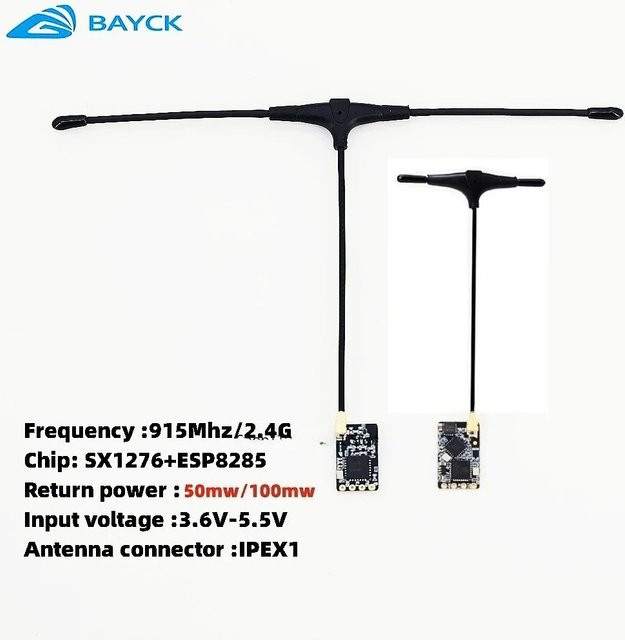 BAYCK ELRS 915MHz / 2.4GHz Nano ExpressLRS Empfänger, mit T-Typ Antenne - Bild 1