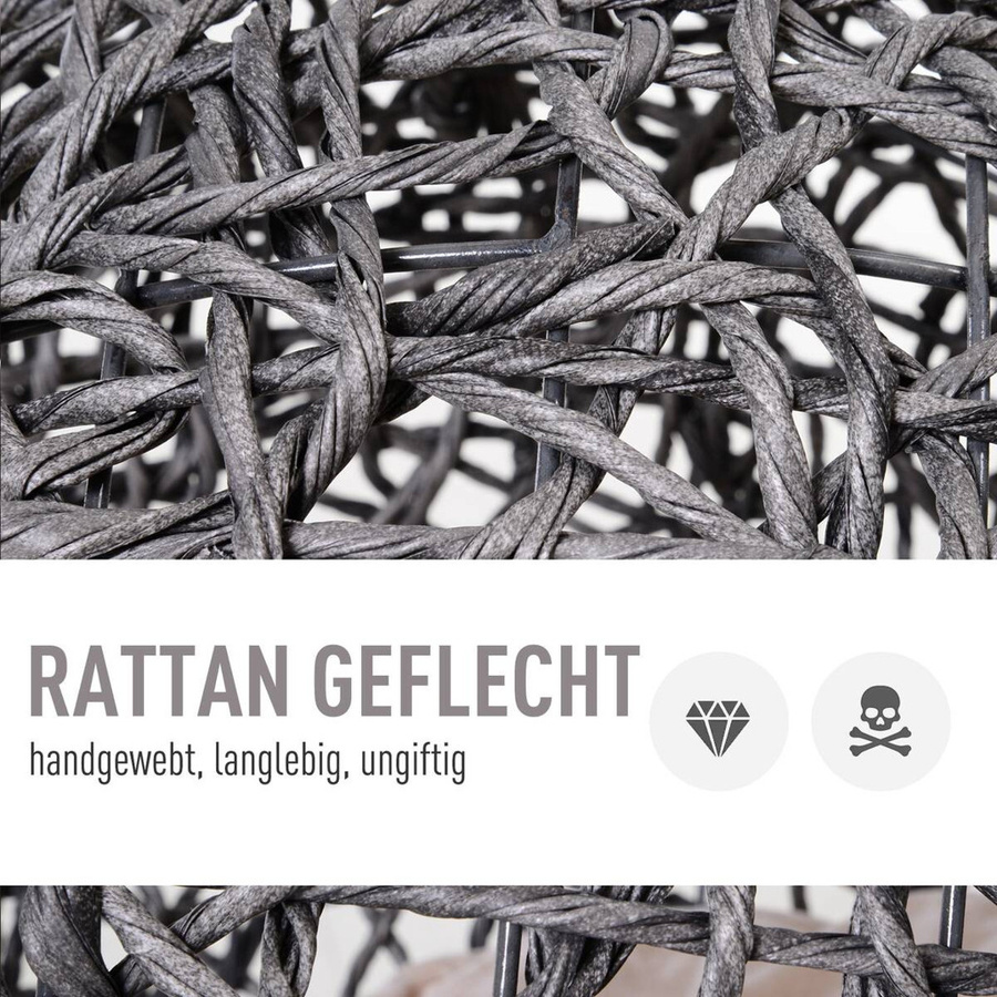PawHut Katzenkorb aus Rattan in Silbergrau mit erhöhtem Boden B/H/L: 52 x 58 x 52 cm - Bild 5