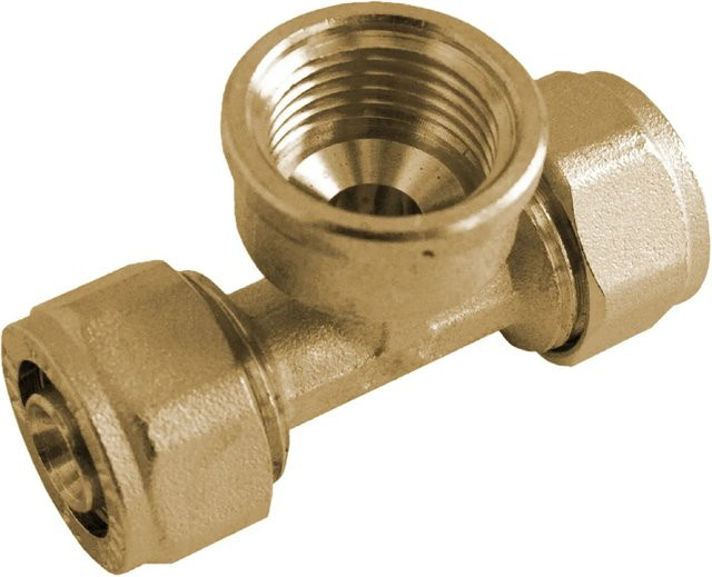 Kirchhoff T-Stück Klemmfitting für MSVR Blank, 16 mm x 24,2 mm (3/4 Zoll IG) x 16 mm - Bild 1