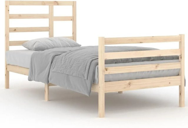 vidaXL Massivholzbett aus Kiefernholz in Braun, B/T/H: 90 x 200 cm - Bild 1