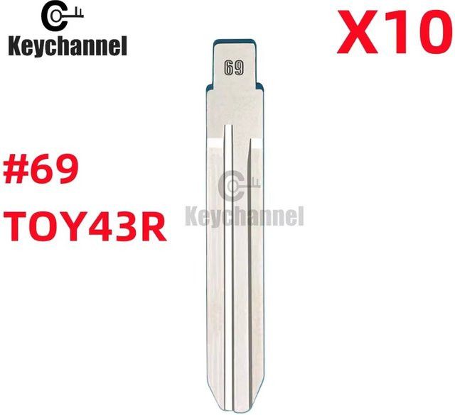 Xhorse 10er Set Auto Flip Schlüssel Klingen Lishi TOY43R KD Schlüssel Blank 69 für Subaru Forester Impreza Suzuki Chevrolet und KEYDIY Fernbedienungen in Silber - Bild 1