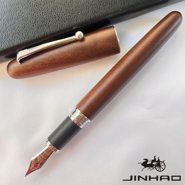 JINHAO 9035 Füllfederhalter aus Holz in Braun für professionelles Schreiben - Bild 1