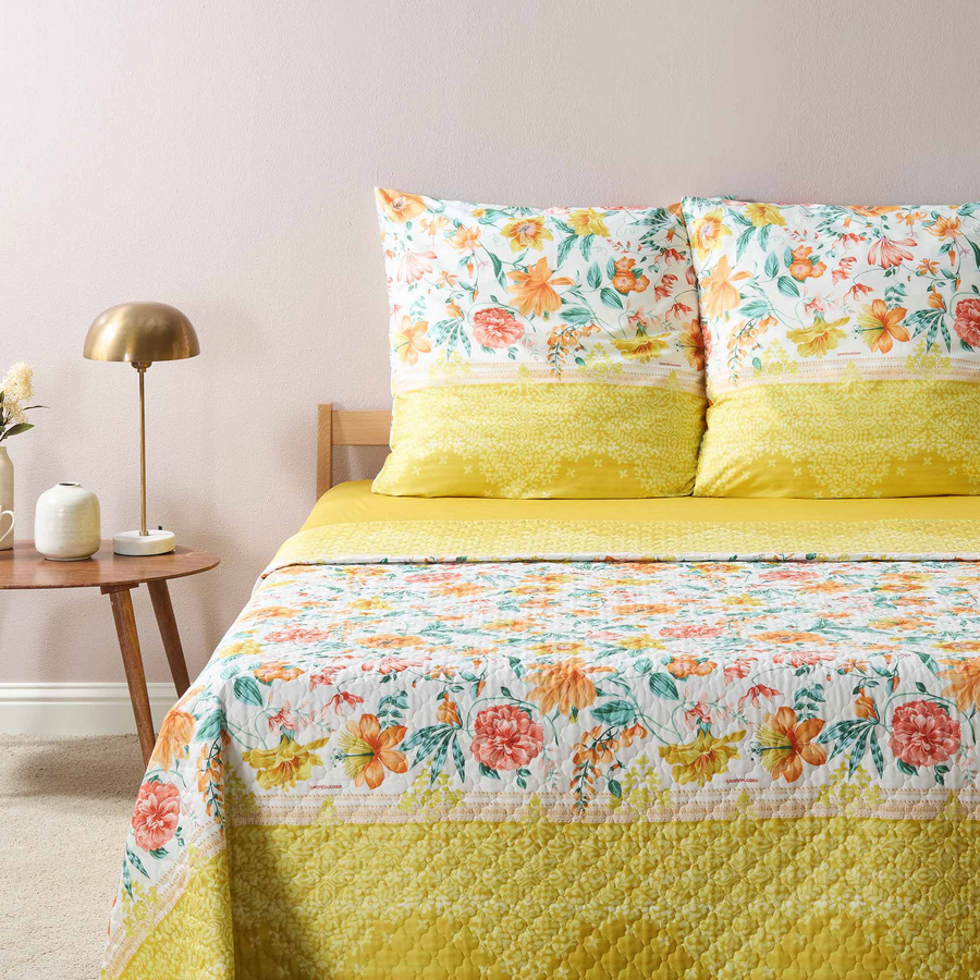Bassetti Tagesdecke CASABLANCA Gelb aus Baumwolle mit geometrischem Steppmuster und Oeko-Tex Standard 100 Zertifizierung - Bild 1