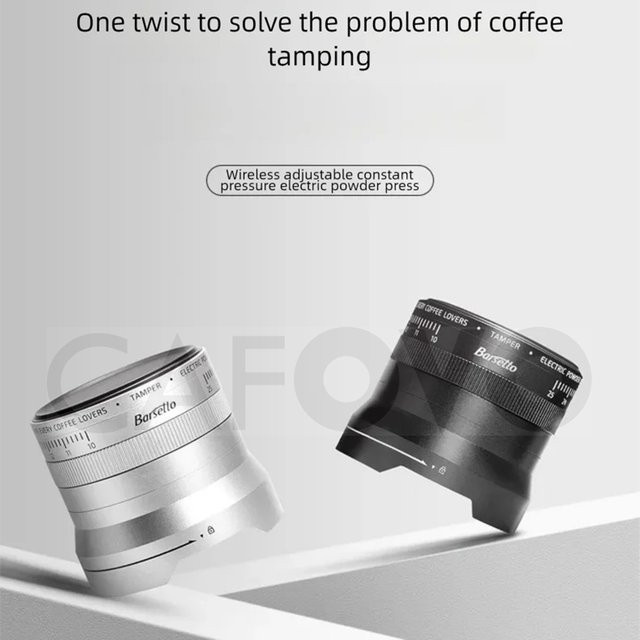 CAFOVO ACT04 Elektrischer Espresso-Tamper aus Metall mit konstantem Druck, 10-25 kg einstellbar, kabellos - Bild 1