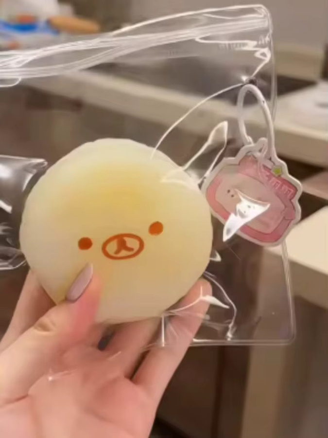 Potdemiel Little Bear Käse-Stick, Bananen-Quetschball Squishy Fidget, ASMR Stress- und Angstlöser - Bild 3