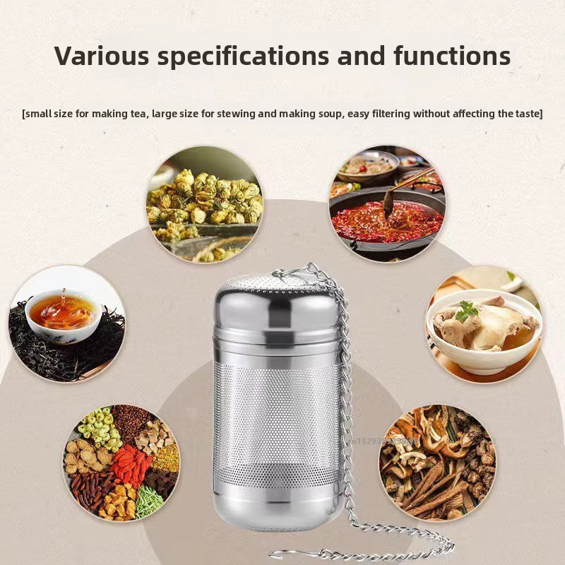 Simbuid Tee-Infuser aus Edelstahl 304, rundes und feinmaschiges Teesieb in Silber für losen Tee - Bild 5