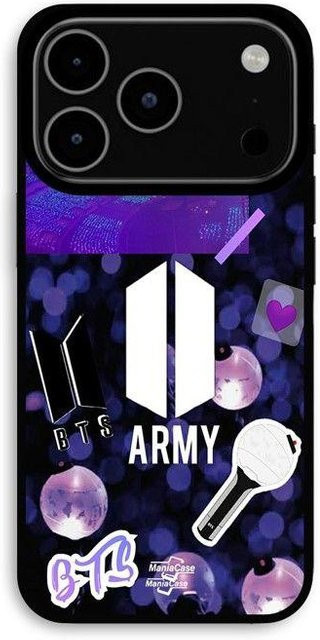 MANIACASE iPhone 17 Pro Max Hülle mit BTS Army Logo in Schwarz - Bild 1