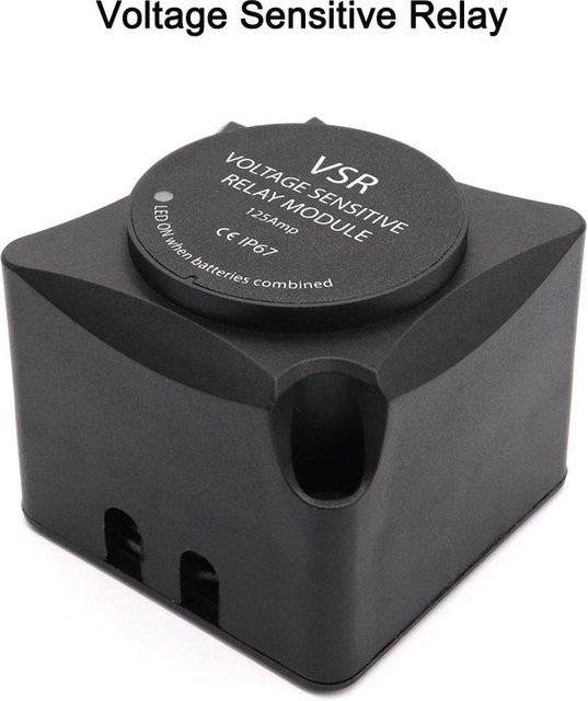 Igeteck Dual-Batterie-Isolator VSR Automatisches Laderelais 125 A Grau und Schwarz - Bild 1