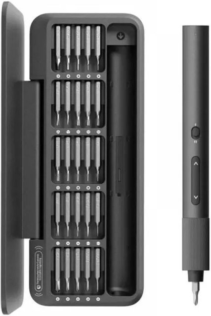 HOTO Akku Präzisionsschraubendreher-Set QWLSA001 in Schwarz mit Aluminiumgehäuse, 3,7V und 350 mAh - Bild 1
