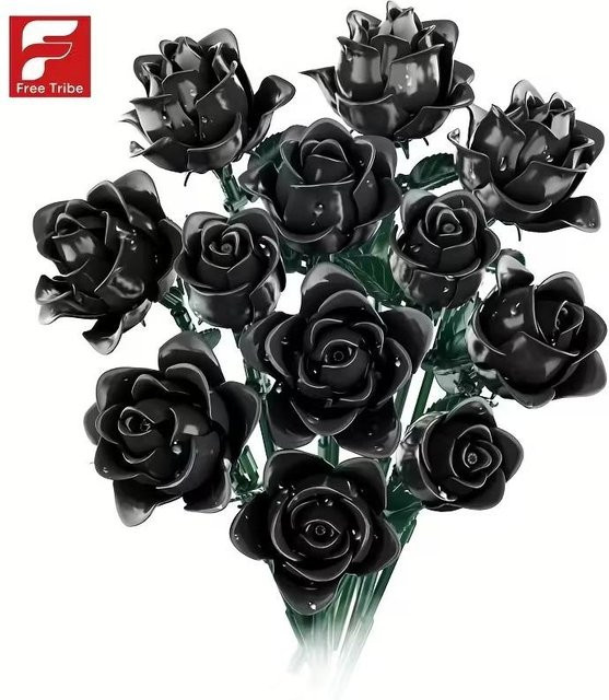Binchi Fitness Romantische Schwarze Rose, Baustein-Set, 585 Teile, ab 14 Jahren - Bild 1