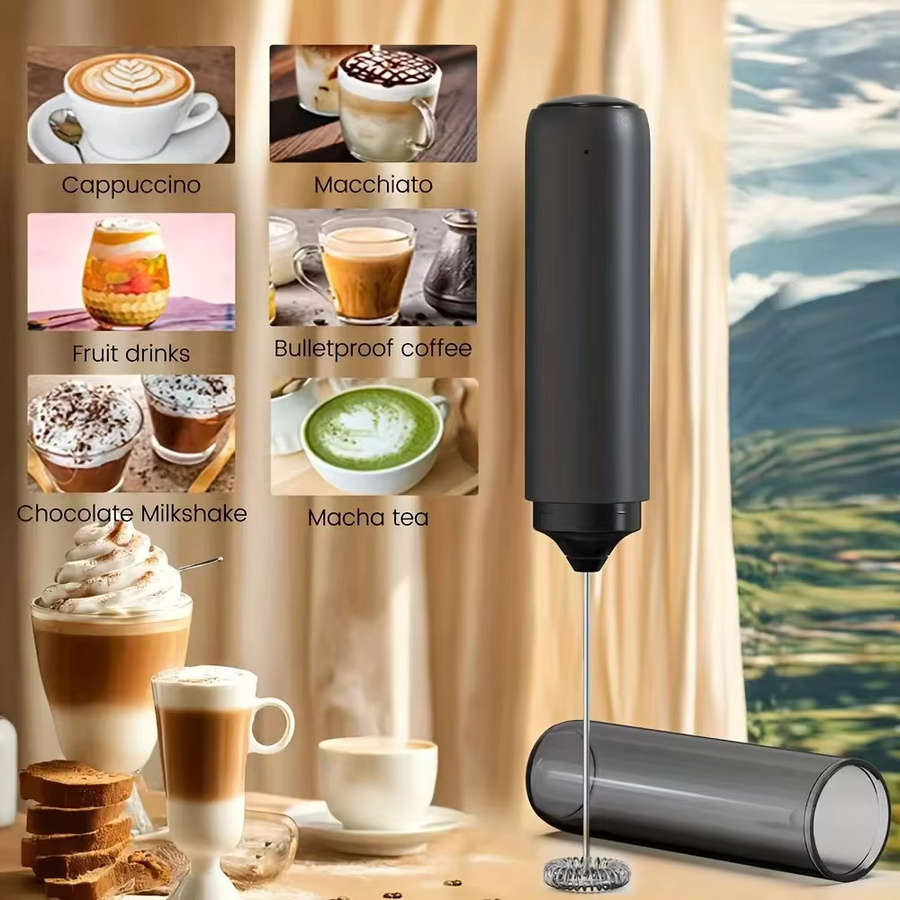 Tragbarer elektrischer Milchschaumgeber von kawu in Schwarz für geschmeidigen Milchschaum - Bild 3
