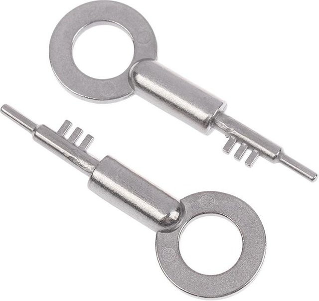 Universeller 3-Zahn-Schlossschlüssel aus Edelstahl in Silber - Bild 1